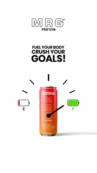 protein drink, energy drink, sports drink, protein shake, recovery drink, fitness drink, workout drink, brand awareness, minimalist, modern typography, energetic, bold, red, neutral